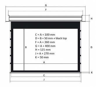 Экран эл. встраиваемый Kauber InCeiling Tensioned BT Cinema  131" 16:9 163x290 см. дроп.50см. MPERFW