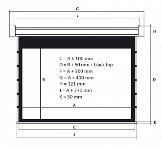 Kauber InCeiling Tensioned BT Cinema  113" 16:9 141x250 см. дроп. 50 см., Peak Contrast S